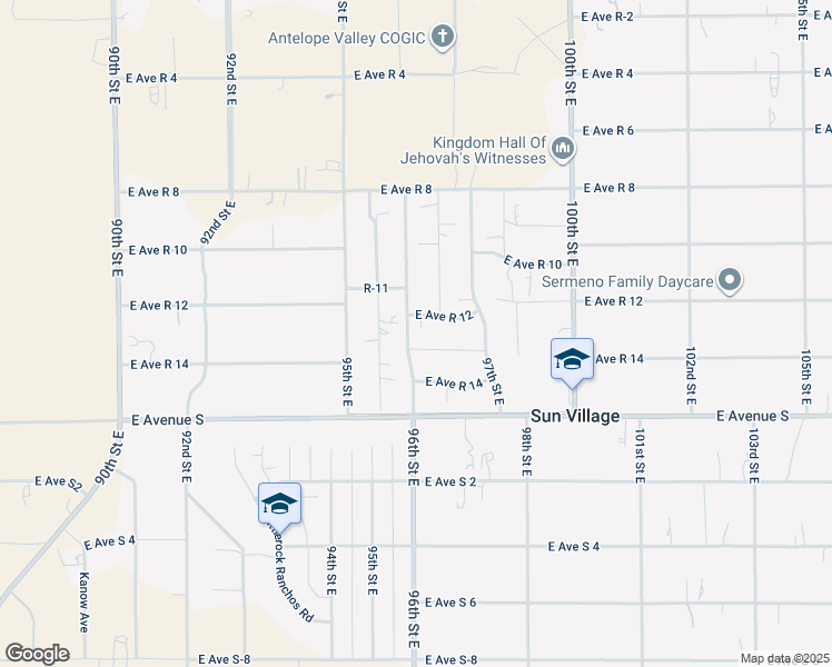 map of restaurants, bars, coffee shops, grocery stores, and more near 9604 East Avenue R 12 in Littlerock