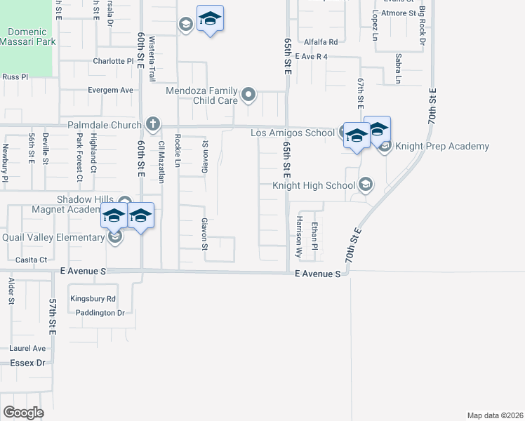 map of restaurants, bars, coffee shops, grocery stores, and more near 6323 Scalea Court in Palmdale