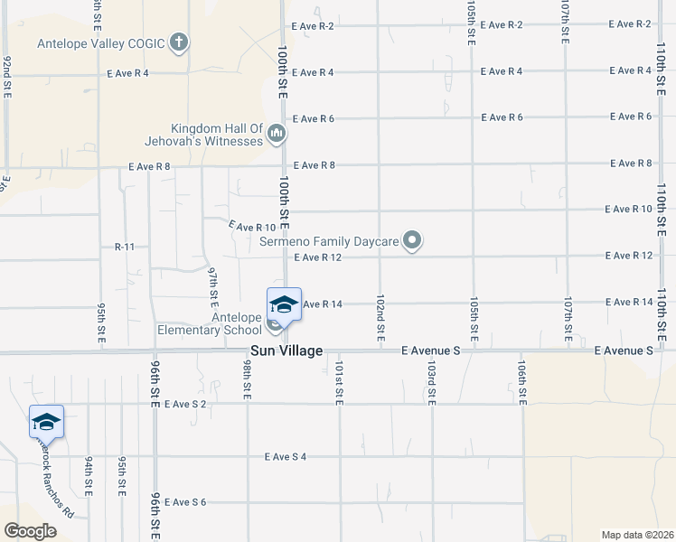 map of restaurants, bars, coffee shops, grocery stores, and more near 10108 East Avenue R 12 in Littlerock