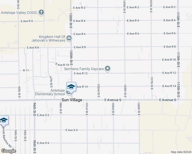map of restaurants, bars, coffee shops, grocery stores, and more near 10156 East Avenue R 12 in Littlerock