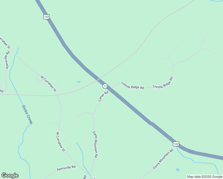 map of restaurants, bars, coffee shops, grocery stores, and more near 138-140 Trestle Ridge Road in Toccoa