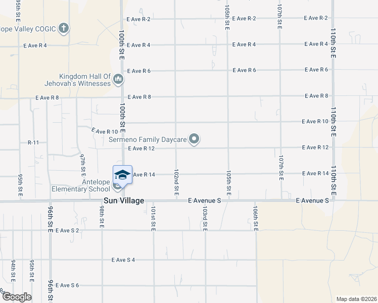 map of restaurants, bars, coffee shops, grocery stores, and more near 10226 East Avenue R 12 in Littlerock