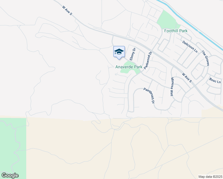 map of restaurants, bars, coffee shops, grocery stores, and more near 2906 Crocus Place in Palmdale