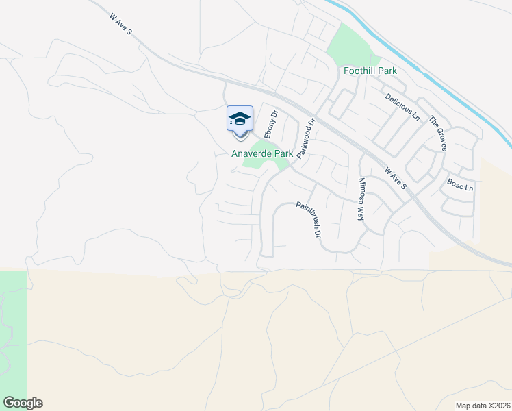map of restaurants, bars, coffee shops, grocery stores, and more near 37312 Wisteria Drive in Palmdale