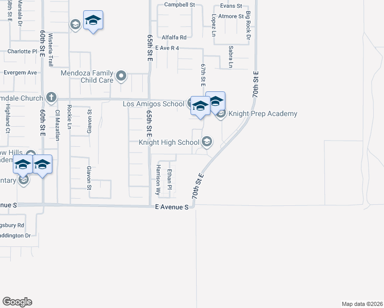 map of restaurants, bars, coffee shops, grocery stores, and more near 0 Avenue R-14 in Palmdale