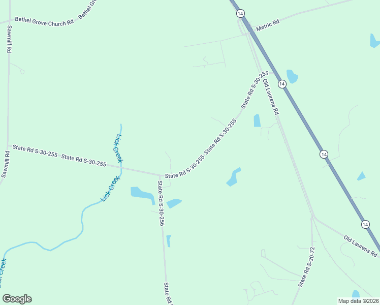 map of restaurants, bars, coffee shops, grocery stores, and more near 588 State Road S-30-255 in Gray Court