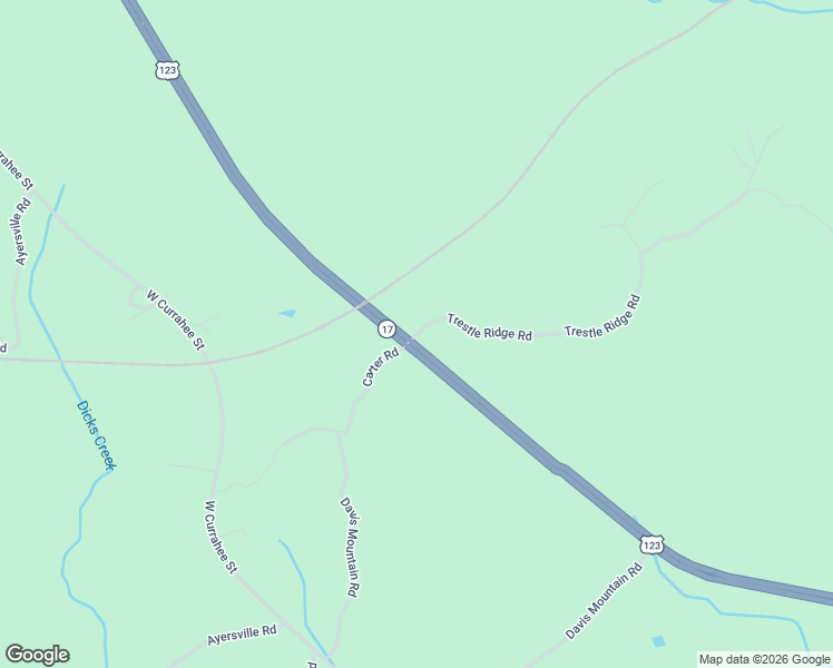 map of restaurants, bars, coffee shops, grocery stores, and more near 140 Trestle Ridge Road in Toccoa