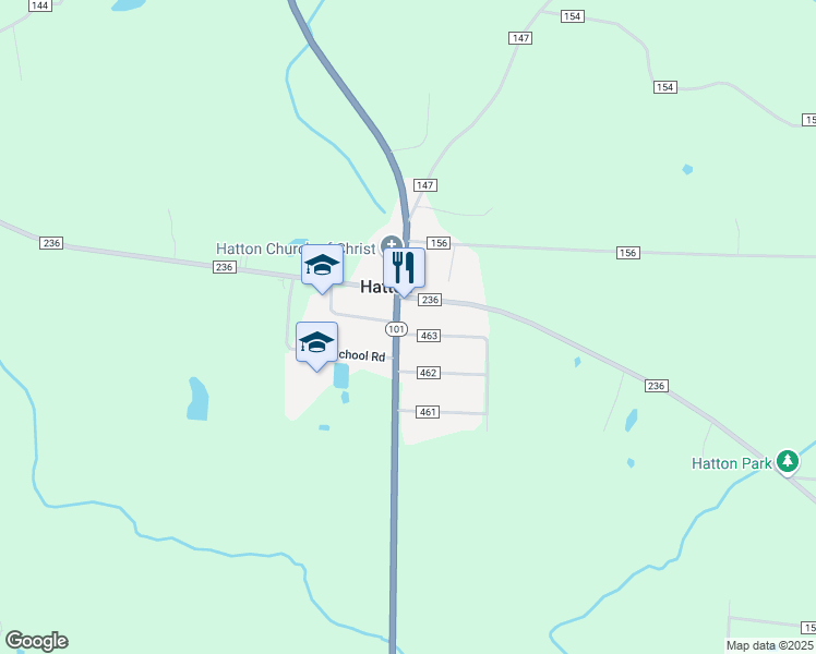 map of restaurants, bars, coffee shops, grocery stores, and more near 5948 Alabama 101 in Town Creek