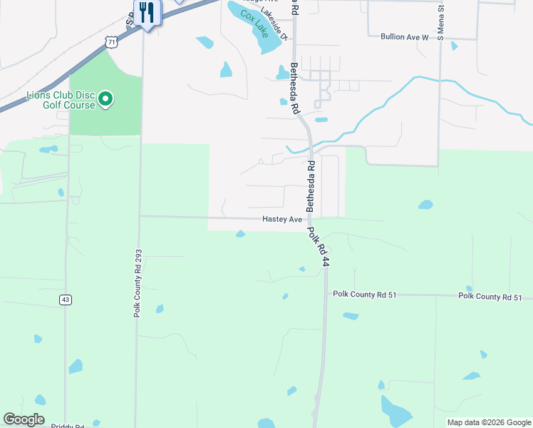 map of restaurants, bars, coffee shops, grocery stores, and more near 1100 Hope Circle in Mena