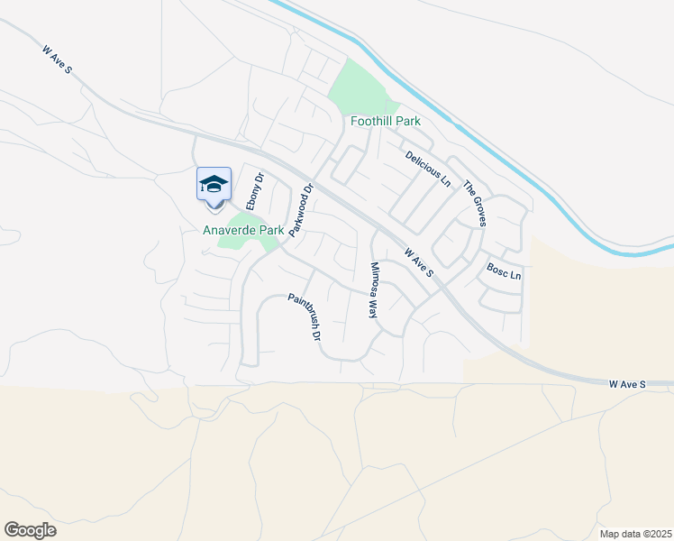 map of restaurants, bars, coffee shops, grocery stores, and more near 2534 Mapleleaf Terrace in Palmdale