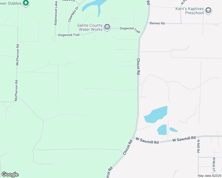 map of restaurants, bars, coffee shops, grocery stores, and more near 20300 Chicot Road in Saline County