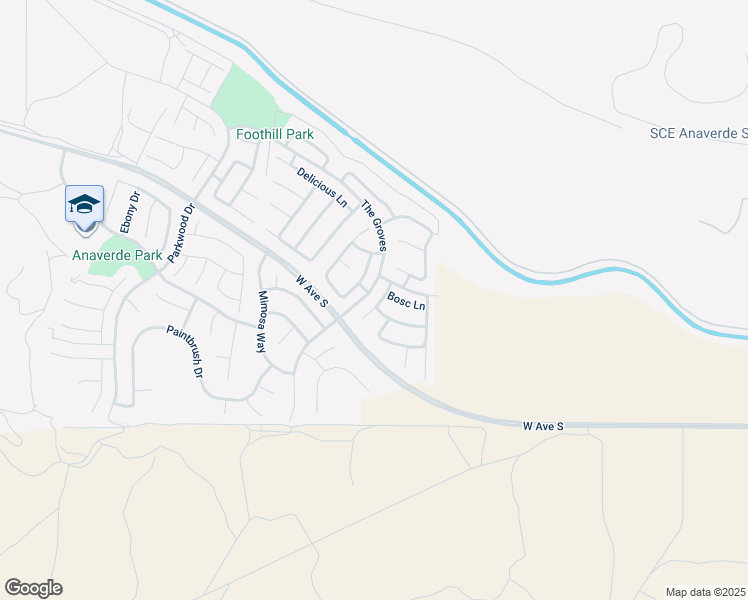 map of restaurants, bars, coffee shops, grocery stores, and more near 37451 Pippin Place in Palmdale
