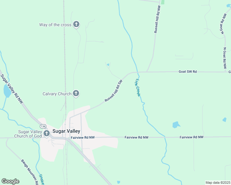 map of restaurants, bars, coffee shops, grocery stores, and more near Sugar Valley Road in Gordon County