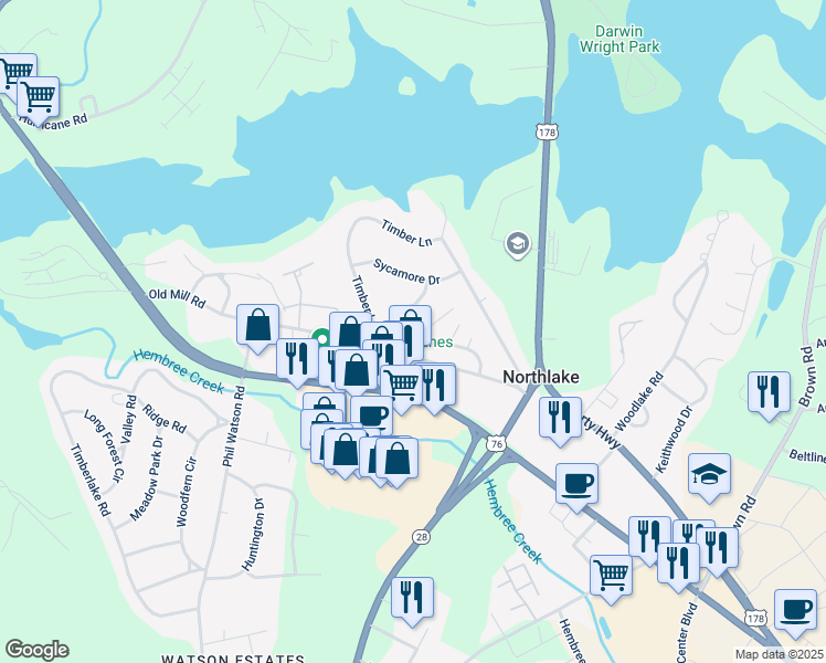 map of restaurants, bars, coffee shops, grocery stores, and more near 609 Holly Hill Drive in Anderson