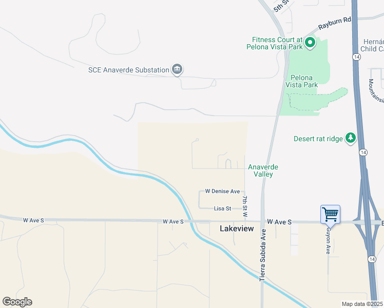 map of restaurants, bars, coffee shops, grocery stores, and more near 10th Street West in Palmdale
