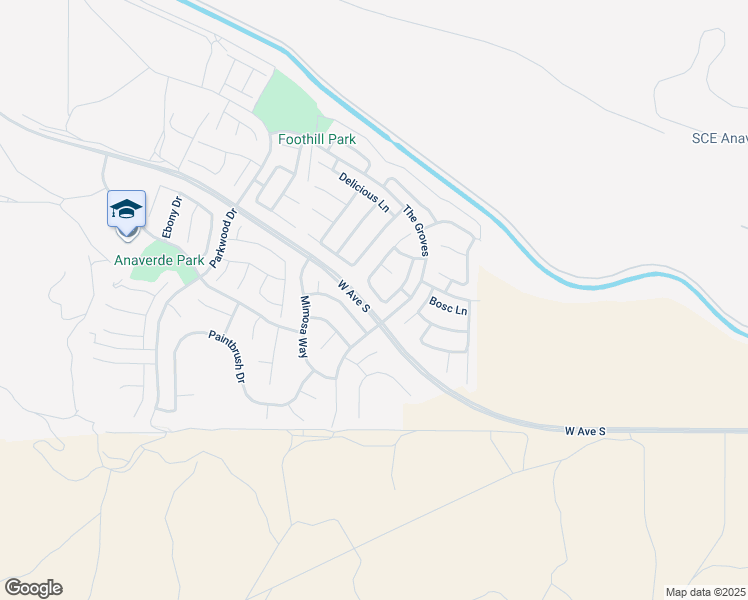 map of restaurants, bars, coffee shops, grocery stores, and more near 2232 Compote Circle in Palmdale
