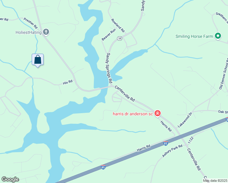 map of restaurants, bars, coffee shops, grocery stores, and more near 2227 Roach Circle in Anderson