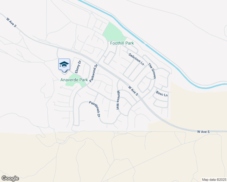 map of restaurants, bars, coffee shops, grocery stores, and more near 37434 Butternut Lane in Palmdale