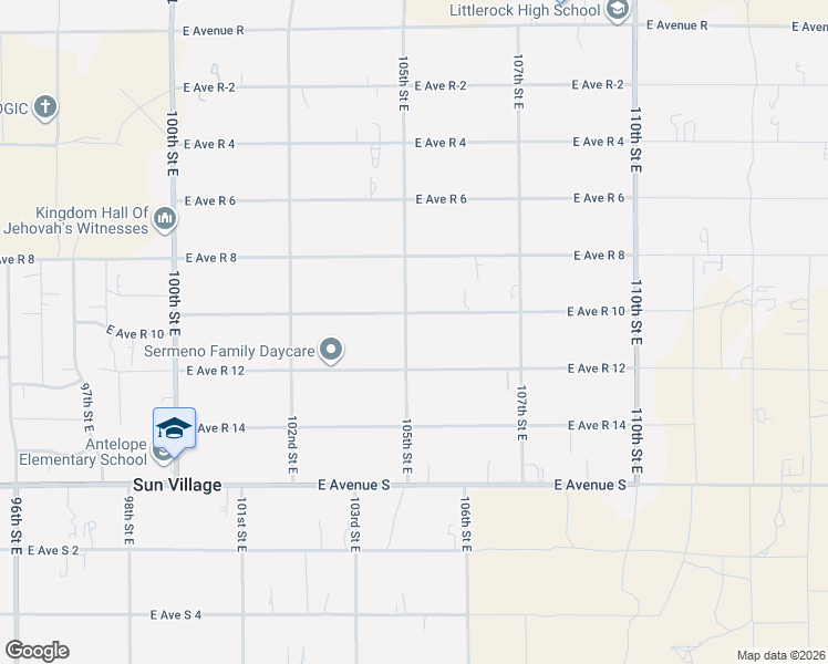 map of restaurants, bars, coffee shops, grocery stores, and more near 10510 East Avenue R 10 in Littlerock