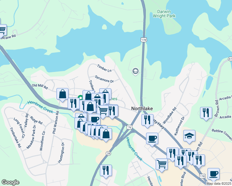 map of restaurants, bars, coffee shops, grocery stores, and more near 210 Old North Church Road in Anderson