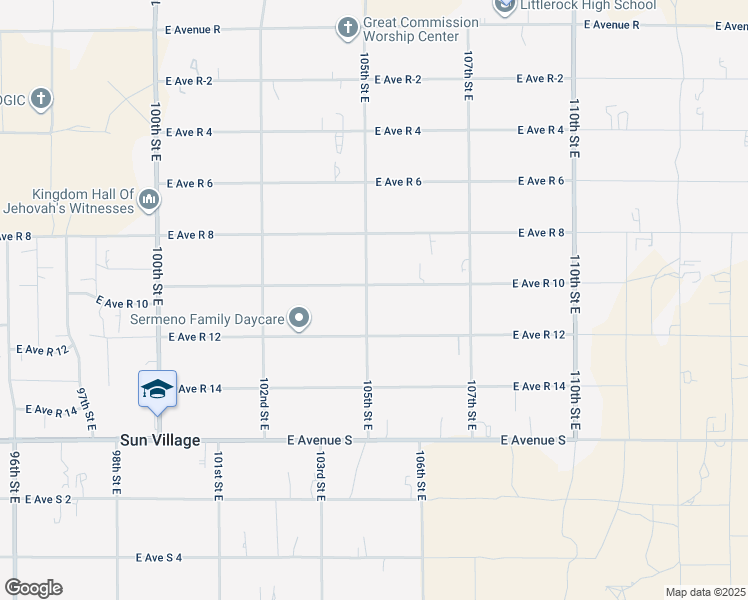 map of restaurants, bars, coffee shops, grocery stores, and more near 10510 East Avenue R 10 in Littlerock