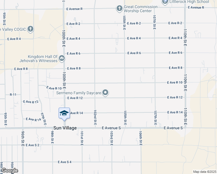 map of restaurants, bars, coffee shops, grocery stores, and more near 10258 East Avenue R 10 in Littlerock