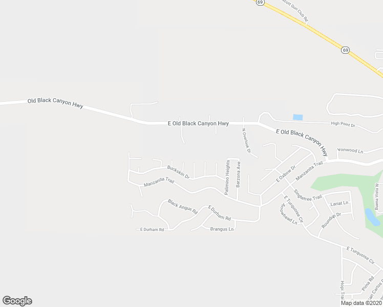 map of restaurants, bars, coffee shops, grocery stores, and more near 1400 South Fiesta Lane in Prescott Valley