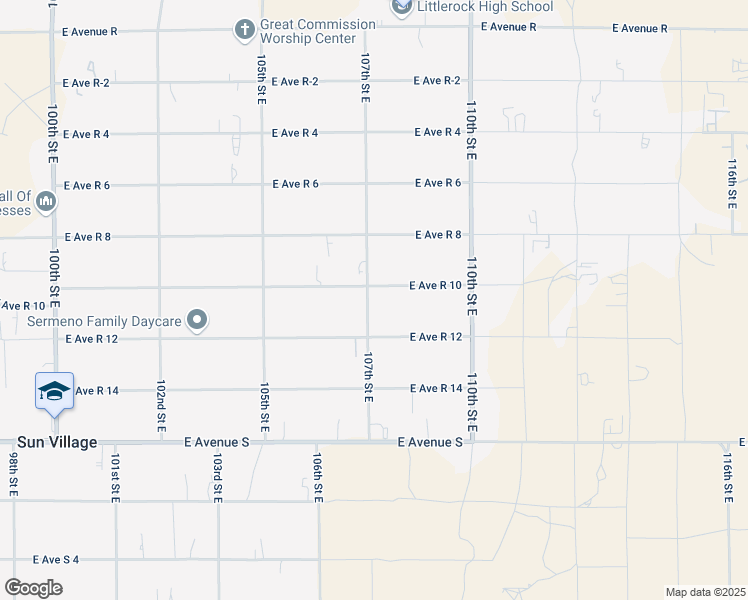 map of restaurants, bars, coffee shops, grocery stores, and more near 10706 East Avenue R 10 in Littlerock