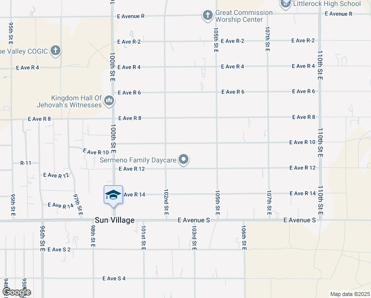 map of restaurants, bars, coffee shops, grocery stores, and more near 10258 East Avenue R 10 in Littlerock