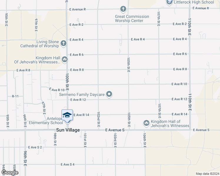 map of restaurants, bars, coffee shops, grocery stores, and more near 10258 East Avenue R 10 in Littlerock