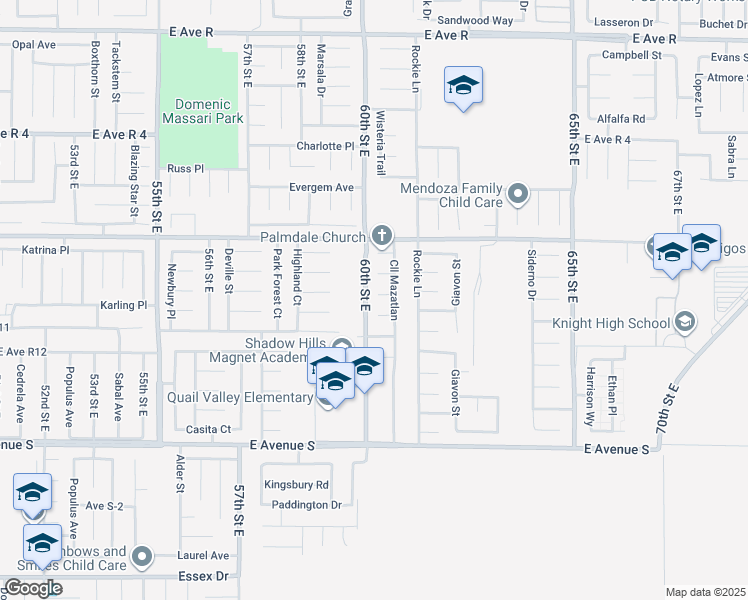 map of restaurants, bars, coffee shops, grocery stores, and more near in Palmdale
