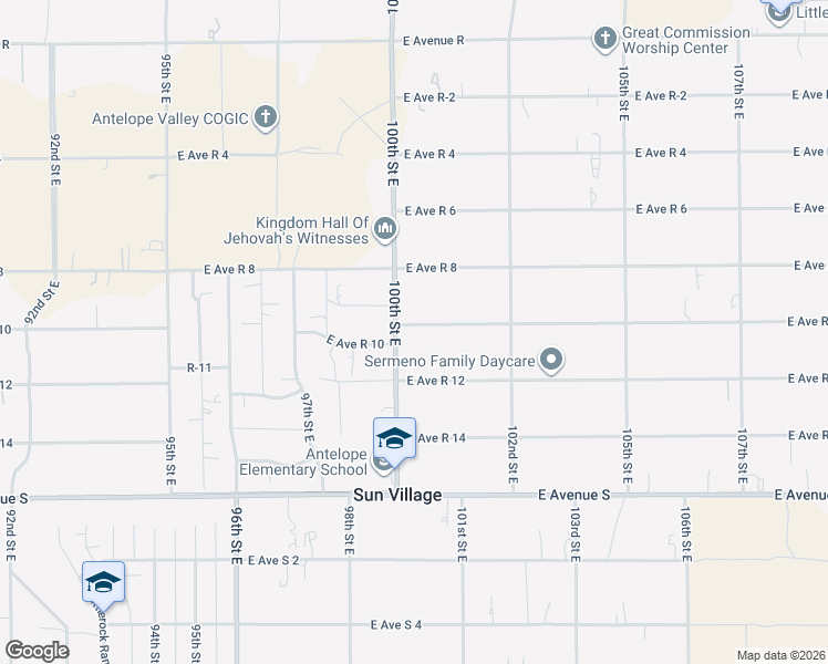 map of restaurants, bars, coffee shops, grocery stores, and more near 10016 East Avenue R 10 in Littlerock