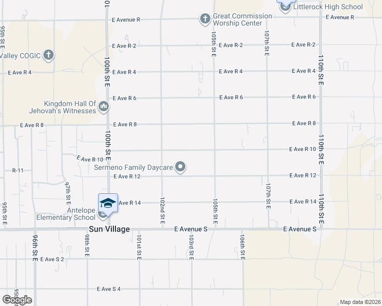 map of restaurants, bars, coffee shops, grocery stores, and more near 10306 East Avenue R 10 in Littlerock