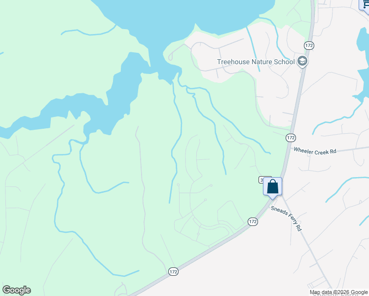 map of restaurants, bars, coffee shops, grocery stores, and more near 2257 NC Highway 172 in Sneads Ferry