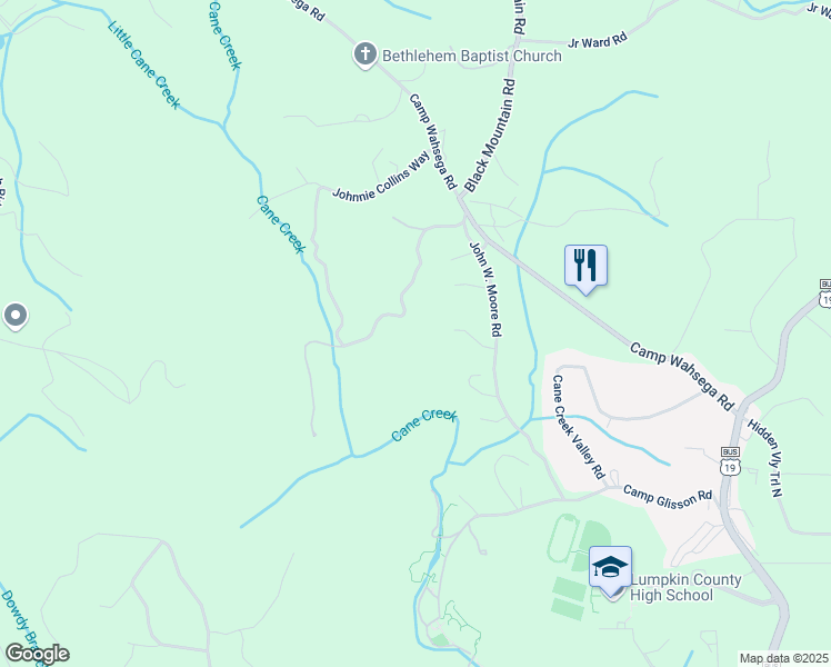 map of restaurants, bars, coffee shops, grocery stores, and more near 379 Cherrystone Walk in Dahlonega