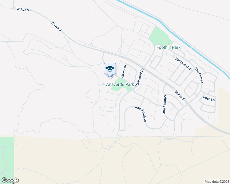 map of restaurants, bars, coffee shops, grocery stores, and more near 2815 Bracken Way in Palmdale