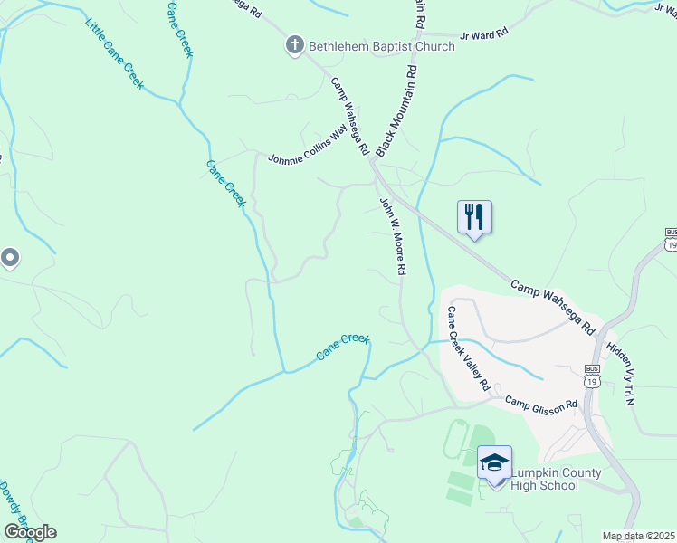 map of restaurants, bars, coffee shops, grocery stores, and more near 379 Cherrystone Walk in Dahlonega