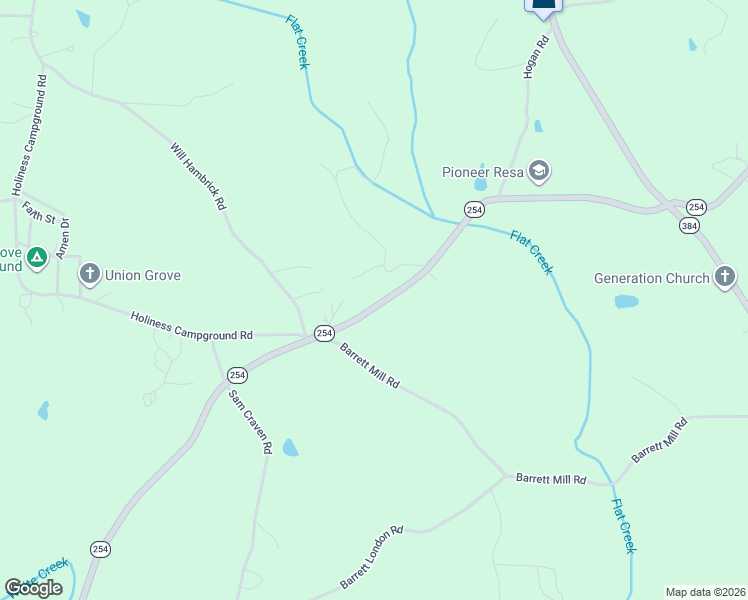 map of restaurants, bars, coffee shops, grocery stores, and more near 1782 Georgia 254 in Cleveland