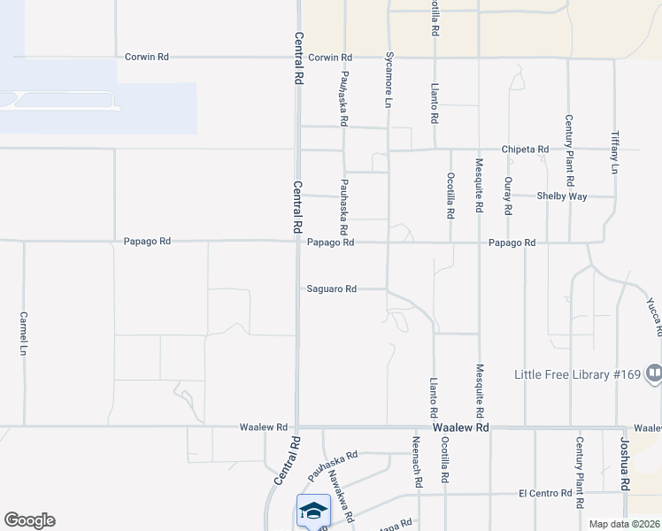 map of restaurants, bars, coffee shops, grocery stores, and more near 22575 Papago Road in Apple Valley