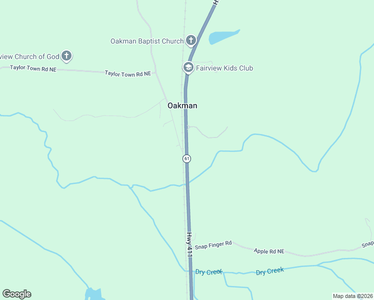map of restaurants, bars, coffee shops, grocery stores, and more near 230 Oakman Road Northeast in Ranger