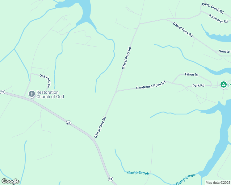 map of restaurants, bars, coffee shops, grocery stores, and more near 303 O'Neal Ferry Road in Townville