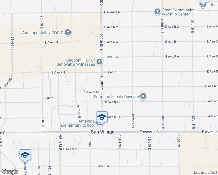 map of restaurants, bars, coffee shops, grocery stores, and more near 10016 East Avenue R 10 in Littlerock