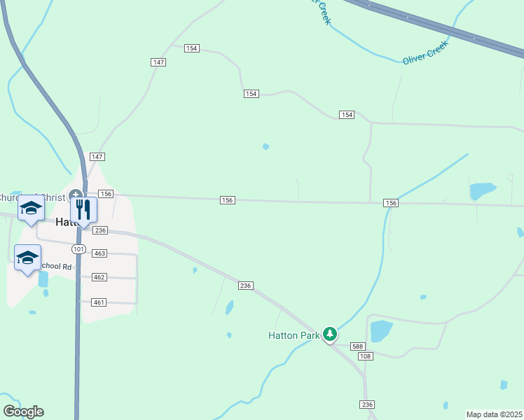 map of restaurants, bars, coffee shops, grocery stores, and more near 7553 County Road 236 in Town Creek