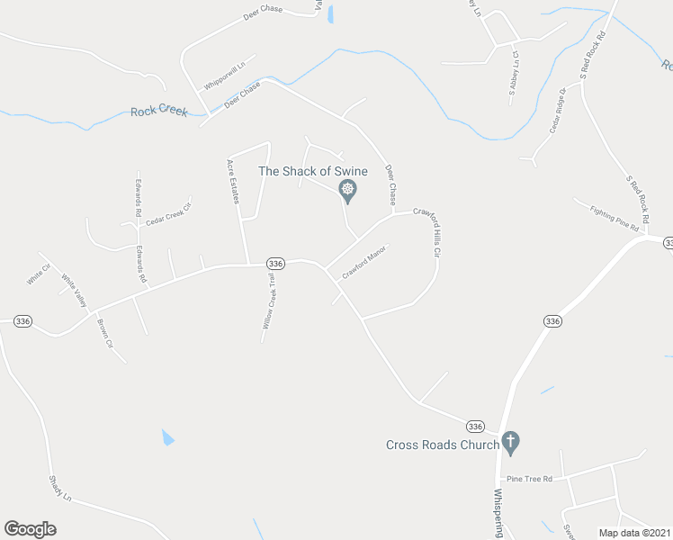 map of restaurants, bars, coffee shops, grocery stores, and more near 19 Crawford Manor Drive in Toccoa