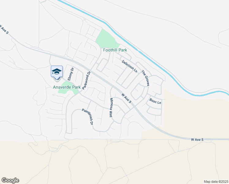 map of restaurants, bars, coffee shops, grocery stores, and more near 37443 Jonquil Court in Palmdale