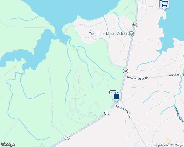 map of restaurants, bars, coffee shops, grocery stores, and more near 306 Bonnie Court in Sneads Ferry