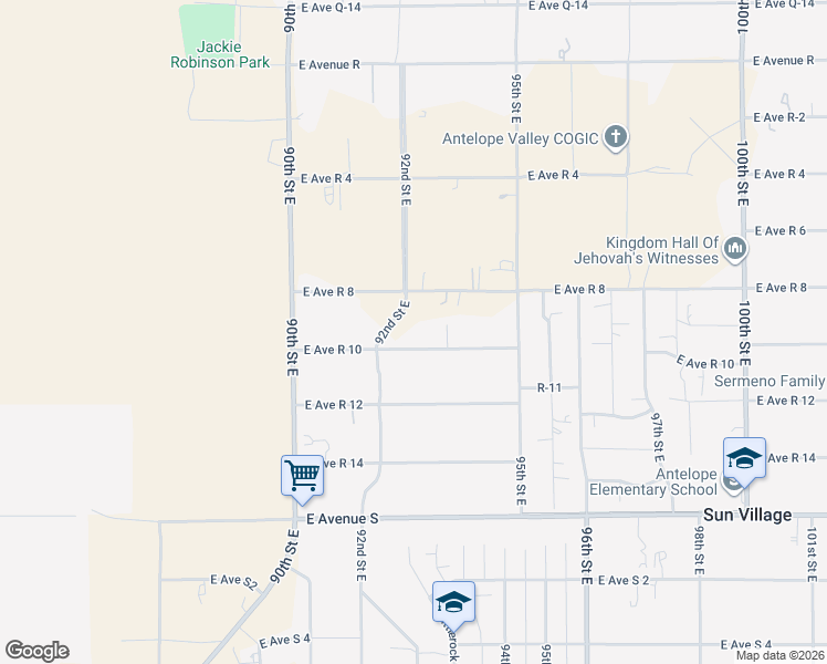map of restaurants, bars, coffee shops, grocery stores, and more near 9249 East Avenue R 10 in Littlerock