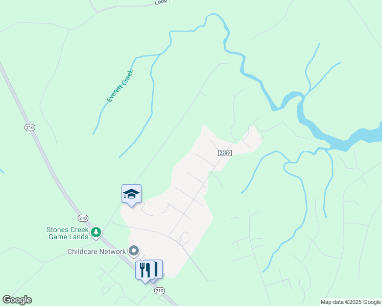 map of restaurants, bars, coffee shops, grocery stores, and more near 107 Costa Court in Sneads Ferry