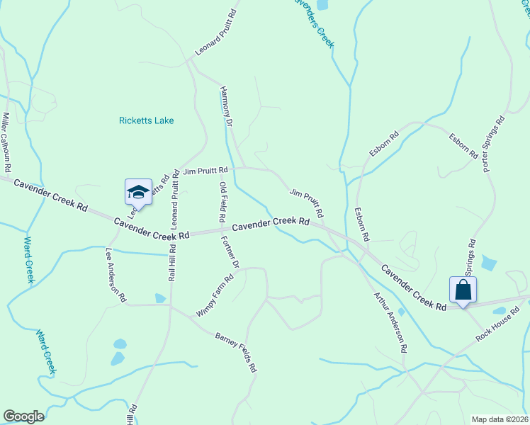map of restaurants, bars, coffee shops, grocery stores, and more near 1379 Cavender Creek Road in Dahlonega