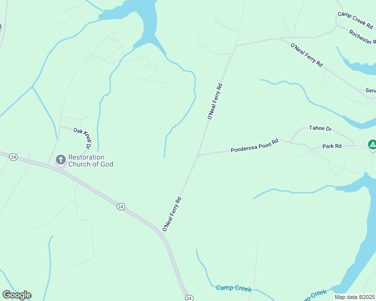 map of restaurants, bars, coffee shops, grocery stores, and more near 303 O'Neal Ferry Road in Townville
